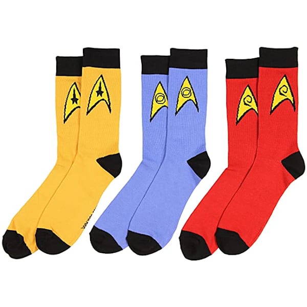STAR TREK - TOS Uniform Men's Crew Socks - Crescent Geek